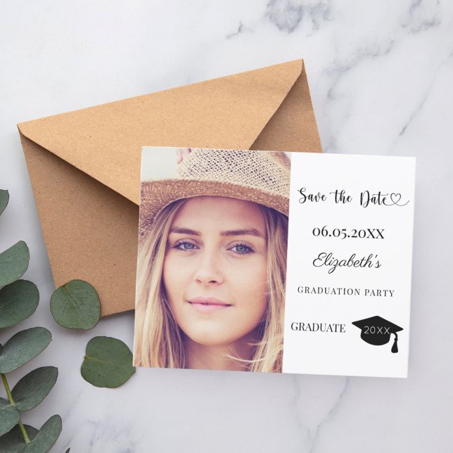 Cartão de aviso de data para festa de formatura mo (Criador carregado)