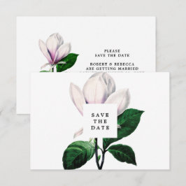 cartão de aviso de data vintage com flores de magn
