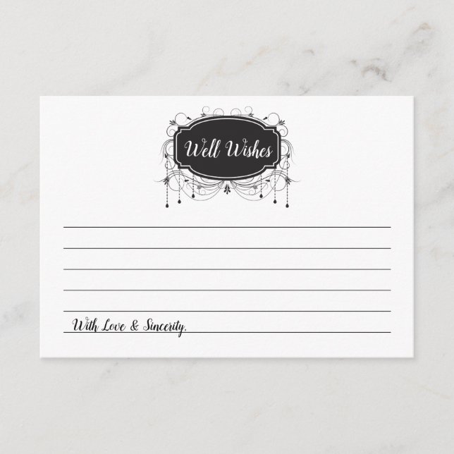 Cartão de Aviso de Etiqueta Preta "Cartões de Carr (Frente)