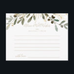 Cartão de Aviso do Casamento outono Dourado Greene<br><div class="desc">Este cartão de casamento outono verde-ouro é perfeito para um casamento moderno. A design apresenta uma fascinante folhagem artística verde e dourada. Estas cartas são perfeitas para um casamento, chá de panela, chá de fraldas, festa de formatura e muito mais. Personalize as cartas com os nomes da noiva e do...</div>