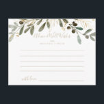 Cartão de Aviso do Casamento outono Dourado Greene<br><div class="desc">Este cartão de casamento outono verde-ouro é perfeito para um casamento moderno. A design apresenta uma fascinante folhagem artística verde e dourada. Estas cartas são perfeitas para um casamento, chá de panela, chá de fraldas, festa de formatura e muito mais. Personalize as cartas com os nomes da noiva e do...</div>