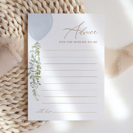 Cartão de Aviso do Chá de fraldas do Balão Azul