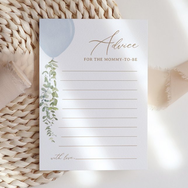 Cartão de Aviso do Chá de fraldas do Balão Azul (Criador carregado)