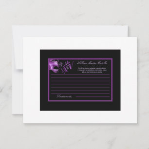 Cartão De Aviso Escrito Mis XV Preto Lilás Roxo