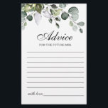 Cartão de Aviso Floral Eucalyptus Watercolor<br><div class="desc">Cartão de na moda para os seus convidados.</div>