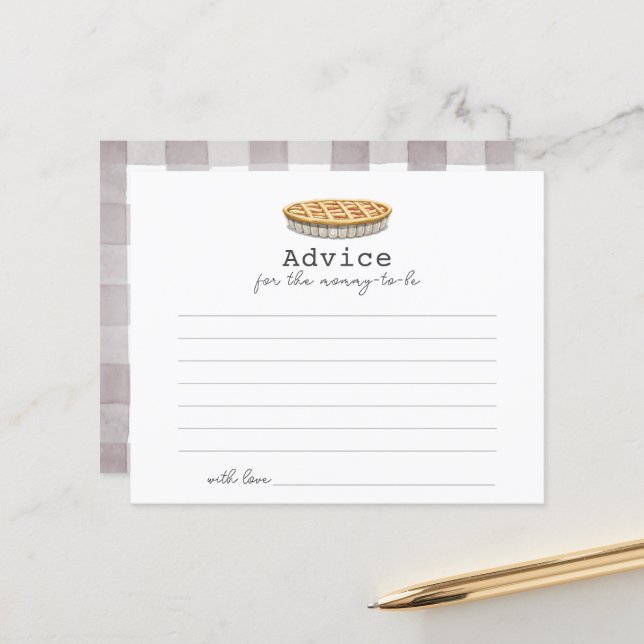 Cartão de Aviso para Chá de fraldas de Pizza Peque (Frente/Verso In Situ)