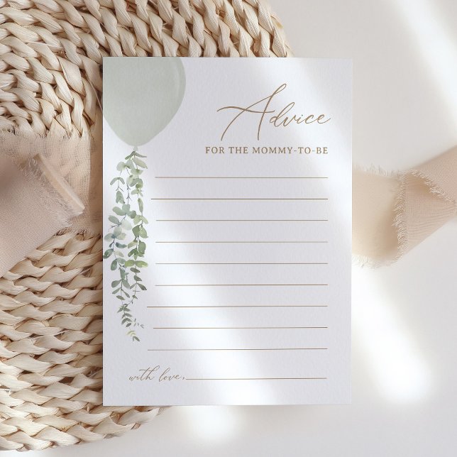 Cartão de Aviso para Chá de fraldas do Balão Verde (Criador carregado)