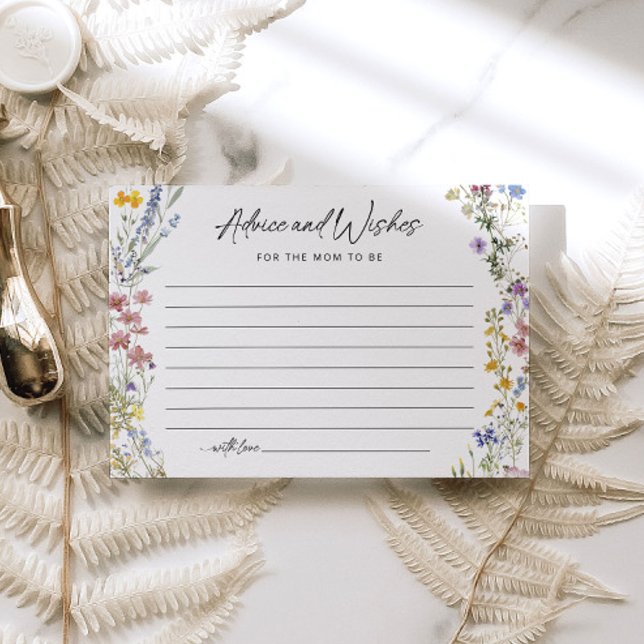 Cartão de Aviso para Chá de fraldas Floral de Flor (Criador carregado)