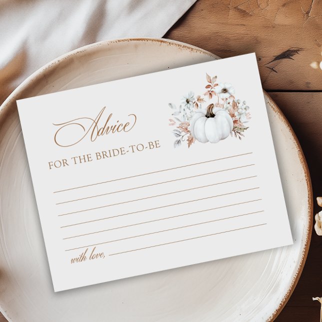 Cartão de Aviso para Chá de panela Pumpkin Branco (Criador carregado)