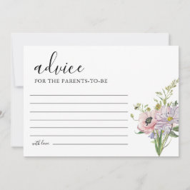 Cartão de Aviso para Chás de fraldas de Flor Selva