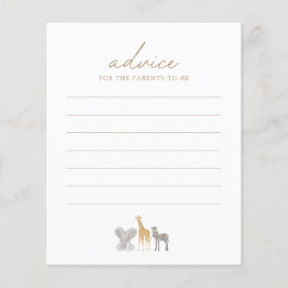 Cartão de Aviso para Chás de fraldas Safari Animal