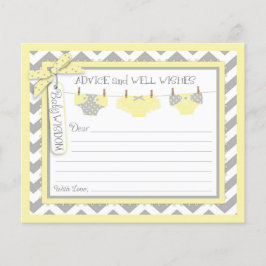 Cartão de Aviso para Fraldas Chevron Girl Tutu