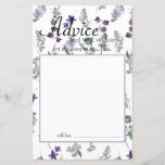 Cartão de Aviso para Lavandas de Flores Selvagens<br><div class="desc">Linda Watercolor Flores Selvagens de Verde Suave e Lavanda e Purples. Coordenando floral nas costas. Itens correspondentes para concluir sua coleção de eventos estão disponíveis em nossa loja Zazzle!</div>