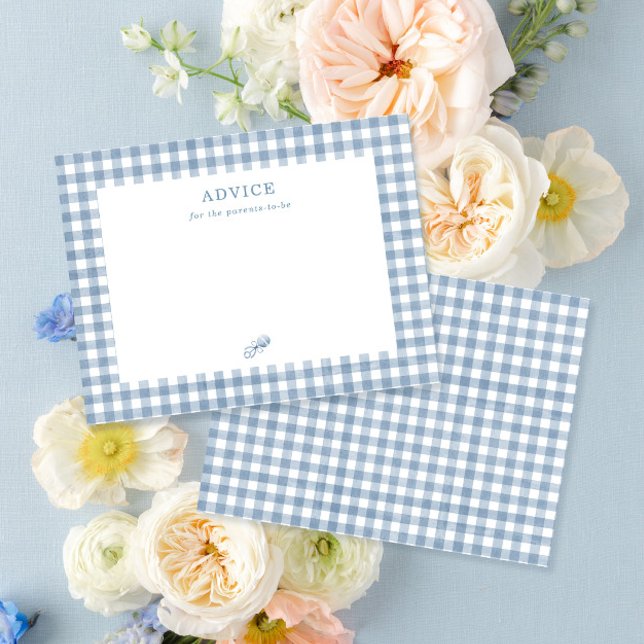 Cartão de Aviso para Pais do Chá de fraldas Blue G (Criador carregado)