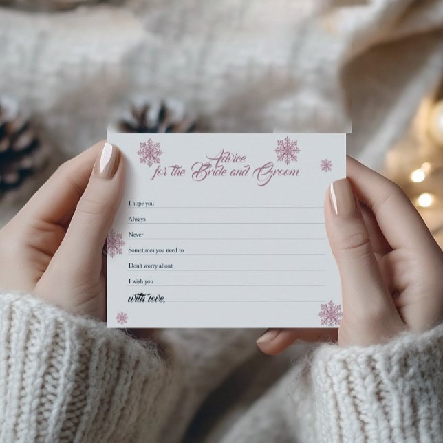 Cartão de Aviso Rosa Snowflake | Chá de panela de  (Criador carregado)