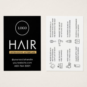 Cartão de Aviso sobre Extensões de Cabelo Moder