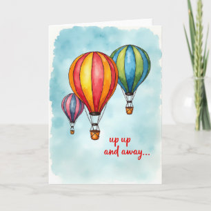 Cartão de Balão de Aquarela Alegre