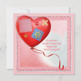 Cartão de Balão de Coração da Mãe em TLC