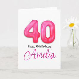Cartão de Balão Numerado Personalizado para Aniver
