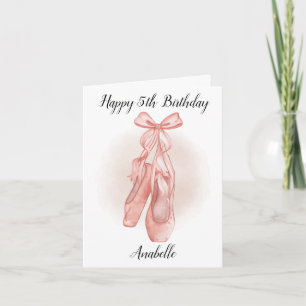 cartão de balé personalizado de 5 aniversário