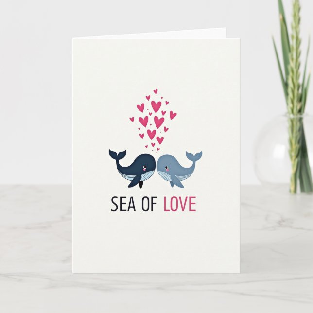 Cartão de Baleia do Mar de Amor (Frente)