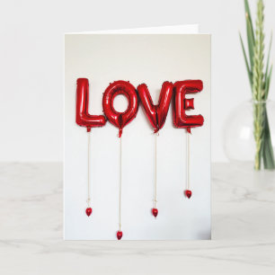 Cartão de Balões de Amor Minimalista