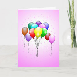 Cartão de balões de aniversário bonitos e colorido