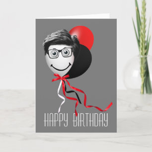 Cartão de Balões de Aniversário do Homem