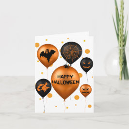 Cartão de Balões do Partido Feliz Halloween