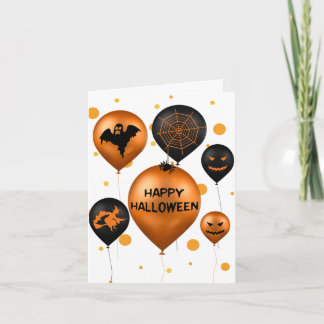 Cartão de Balões do Partido Feliz Halloween