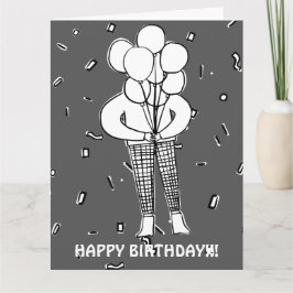 CARTÃO DE BALÕES E CONFETES