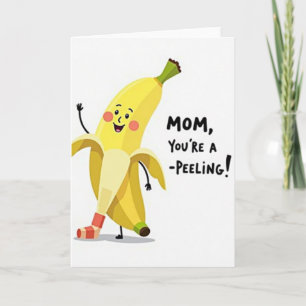Cartão de Banana do Dia das Mães Doce
