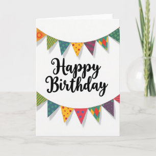 Cartão de Bandeirinhas de Aniversário Doces