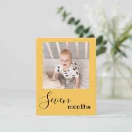 Cartão de Banner de 7 Meses para Foto Primeiro Ani