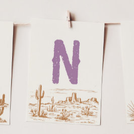 Cartão de Banner de Bunting Alta Cowgirl "N"