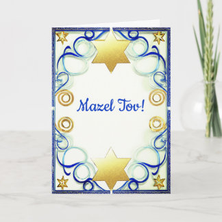 Cartão de Bar Mitzvah Mazel Tov, Cartão de Felicit