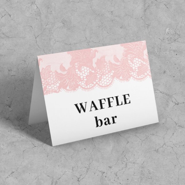 Cartão de barra de waffle em renda rosa retrô (Criador carregado)