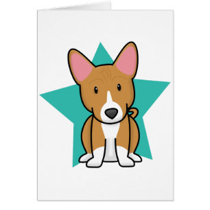 Cartão de Basenji da estrela de Kawaii
