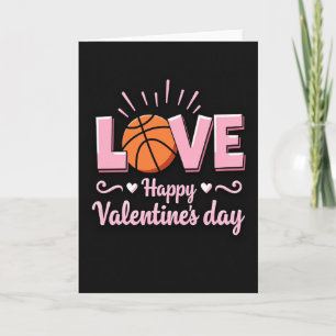 Cartão de Basquete Linhas Rosa Amor