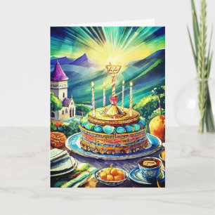 Cartão de Bat Mitzvah, 5" x 7" Cartão de Saudação 
