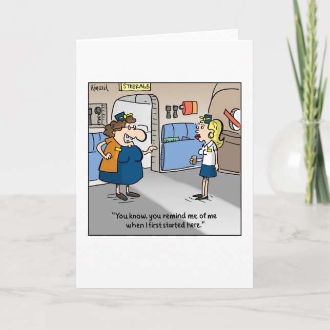 Cartão De BD De Jetlagarto—Atendedor De Voo Parece (Frente)