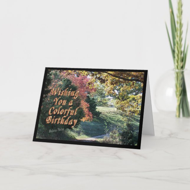 Cartão de Bday Colorido - personalize-o (Frente)