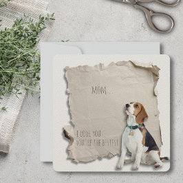 Cartão de Beagle Personalizado da Mãe de Cão dia d