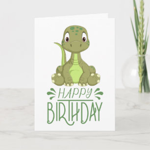 Cartão de Bebê do Dinossauro de Aniversário