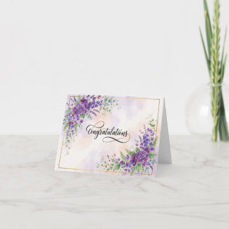 Cartão de Bebê Floral Roxo Novo