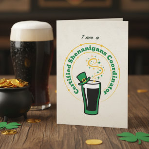 Cartão de Bebida Shenanigans Engraçado – Festa