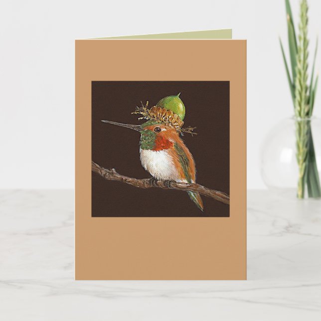 cartão de beija-flor, (Rufous) (Frente)