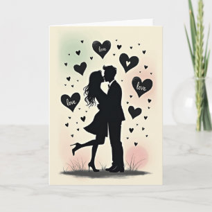 Cartão de Beijo de Amor Romântico