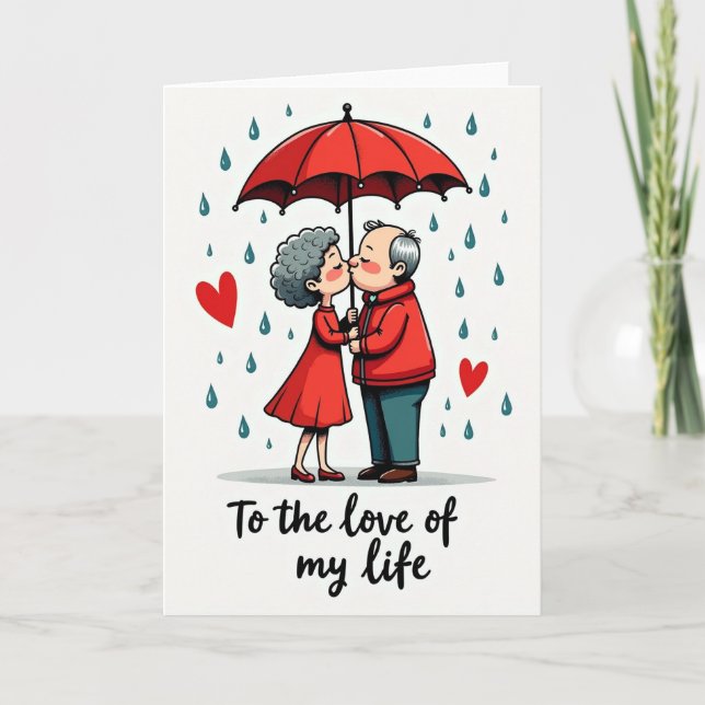 Cartão de Beijo Romântico Amor da Minha Vida (Frente)