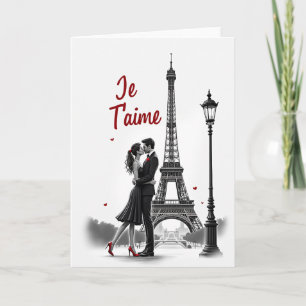 Cartão de Beijo Romântico de Paris